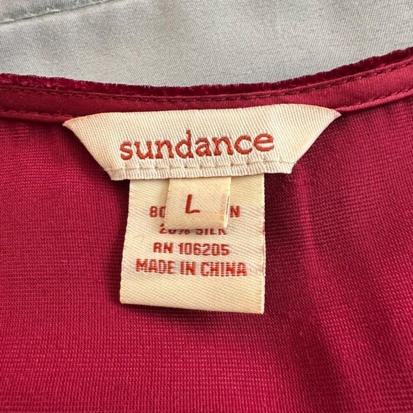 Sundance Top Women's Size L Silk Blend Velvet Merlot Cranberry Party Whimsigoth - Picture 3 of 13